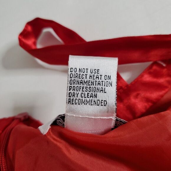 Tally Taylor Red Sheath Dress Size 12 Church Formal Beaded Sleeveless Womens - Picture 14 of 14